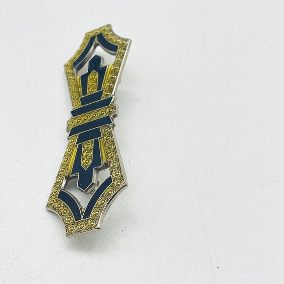 Vintage Art Deco Bar Pin Gold Tone Black Enamel Classic Career Cosplay LARP - Picture 2 of 6